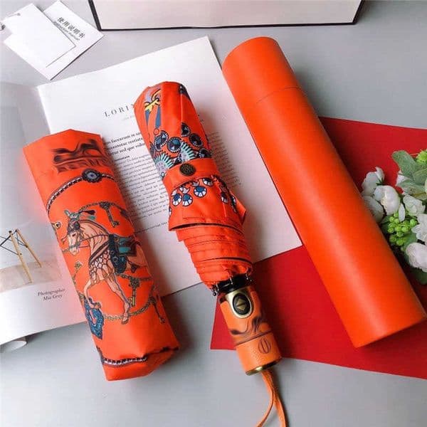 Designer High Quality automatic umbrella rain women men folding UV sun transparent sunshade umbrellas
