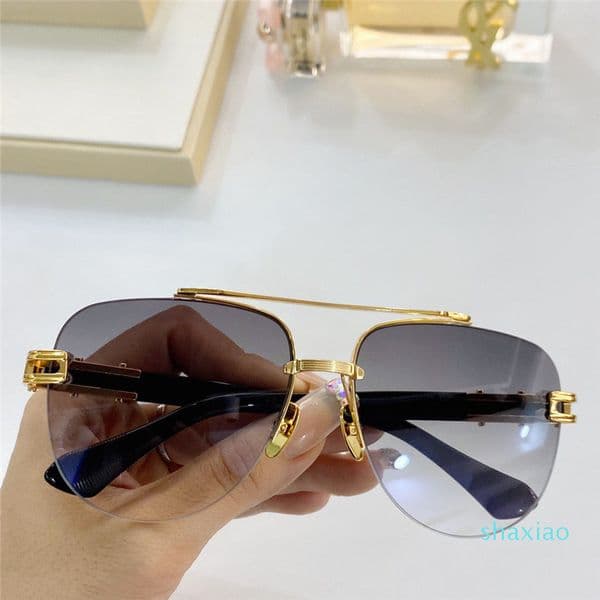Fashion Sunglasses With UV Protection for men Vintage oval Metal half Frame popular Top Quality Come With Case classic sunglasses