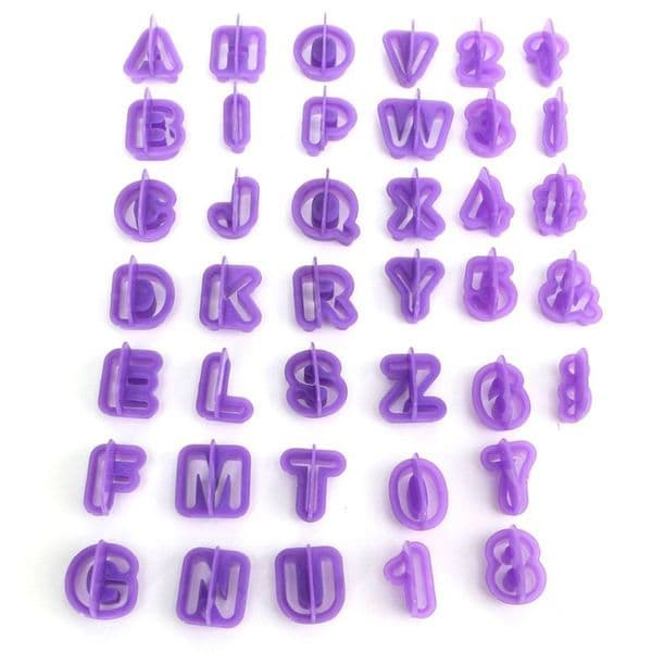 40pcs/set Alphabet Cake Molds Mould Figure Plastic Letter Fondant Mold Cookie Cutter Number Biscuits Mould Baking Decorating Tools JY1003