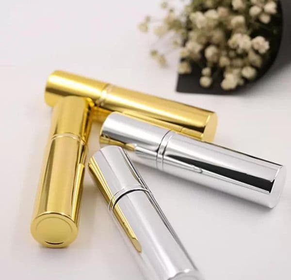 2022 NEW Brilliant Gold Silver 5ml Refillable Portable Mini Perfume Bottle Aluminum Spray Atomizer Empty Perfume Container