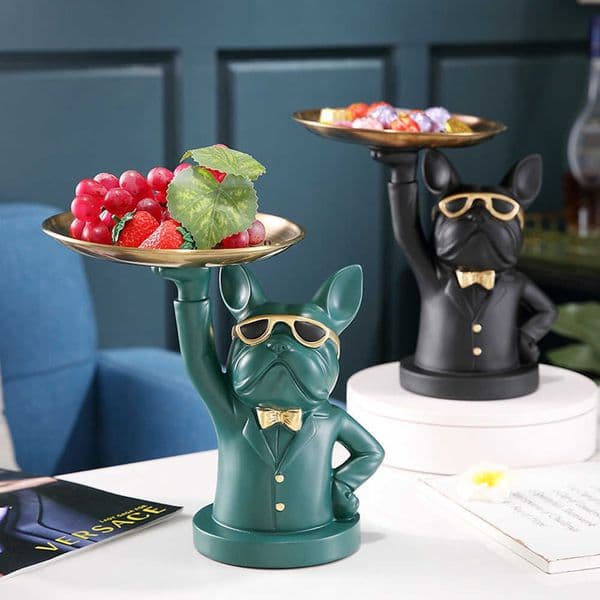 Nordic French Bulldog Sculpture Dog Jewelry Storage Table Decoration Gift Belt Plate Glasses Tray Home Art Statue 210727 (Arts and Crafts Arts, Crafts &