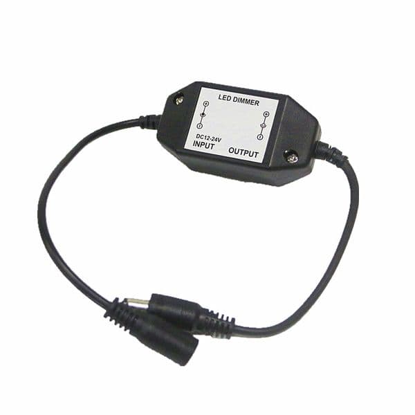 LED Dimmer Switch Brightness Adjust Controller for 3528 5050 5730 5630 Single Color Strip Light DC 12V 24V Black/White D2.0