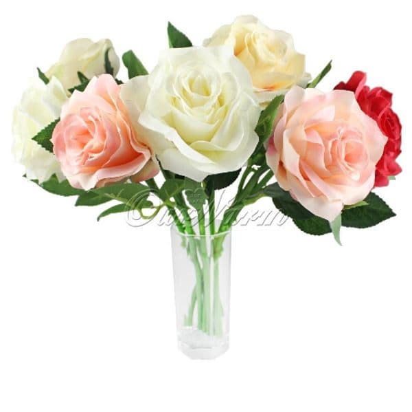 Rose Artificial Flowers Silk Real Touch For wedding Home Design Bouquet Decoration Products Supply HJIA128