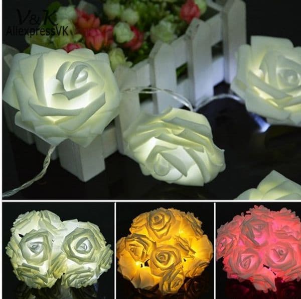 Festival Christmas LED Strings rose Lights Net string 20 LED Holiday light decoration