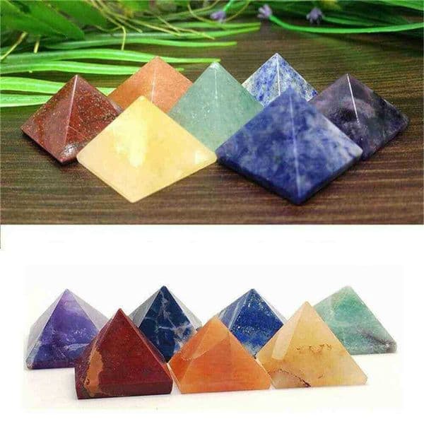 Pyramid Natural Stone Crystal Healing Spirituality Carvings Stone Craft Square Quartz Turquoise Gemstone Carnelian Jewelry