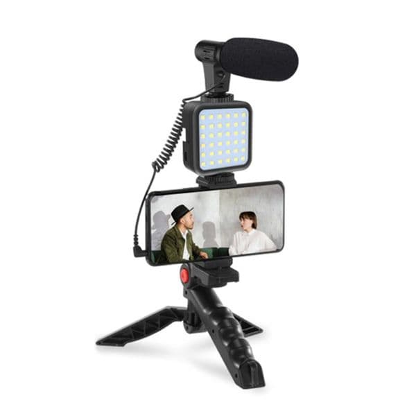 Professional Smartphone Video Kit Microphone LED Light Tripod Holder For Live Vlogging Pography YouTube Filmmaker Accessories Trip