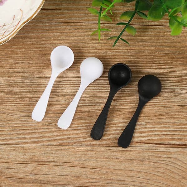 White Black Small Plastic Coffee Measuring Spoon Kitchen Tools 0.5g 1ml Milk Powder Liquid Seasoning Refillable Reusable Scoops