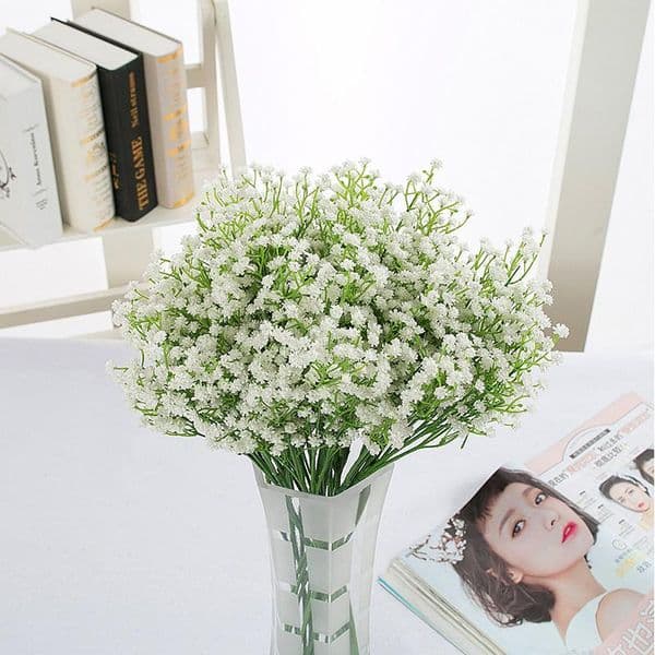 Decorative Flowers Wreaths 10pcs Artificial Gypsophila Faux Flower Dried Garland Branches Stems Fake Greenery Decor DC156
