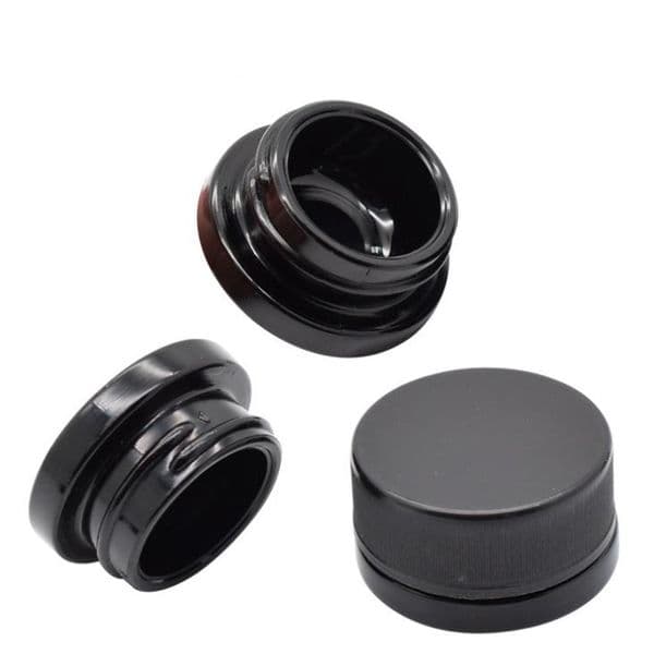 Black Ultraviolet glass jar bottle with childproof 5 ml (0.17 fl oz) Pocket Size child resistance lid for thick oil SN2618
