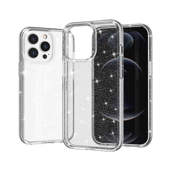 For Iphone 16 15 14 13 12 11 Pro Max Cases Glitter Hybrid Hard PC Soft TPU Shockproof Protective Cover