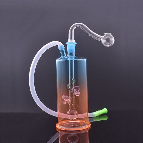 Ultra-cheap glass oil burner Water Bongs birdcage perc straight recycler oil Ash Catcher Hookah with glass oil burner pipes and hose