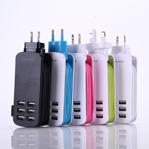 Intelligent 6usb output socket multi port USB conversion plug board winding portable travel charging USB conversion plug board