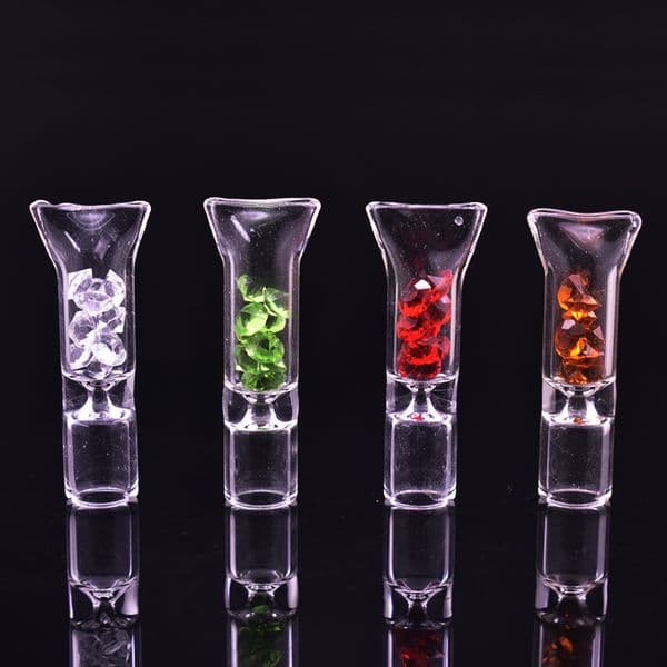Multicolour glass smoking Pipe 8mm Cigaret Filter Tips Tapered Fitting One Blow Portable Tasting Tube for smoking accessories free ship
