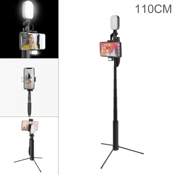 Integrated Selfie Stick Tripod Live Stabilizer with Adjustable Double Fill Light Mobile Phone Bracket Remote Control