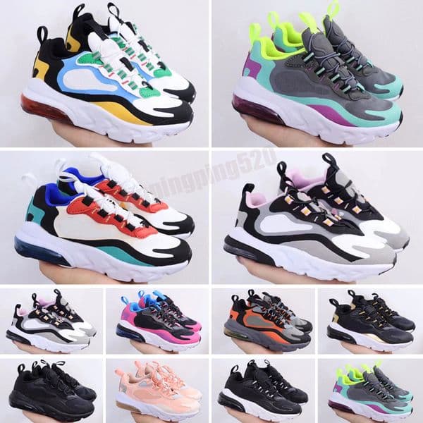 Infant Kids Walking Shoes React Bauhaus Phantom Red Gold Big Small Children Athletic Sneakers Boys Girls Casual Sports 28-35
