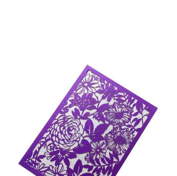 2021 Laser Cut Paper Flowers & Leaf Pattern Hollow Out Wedding Business Party Invitation Card with Inner Paper Blank Sheet