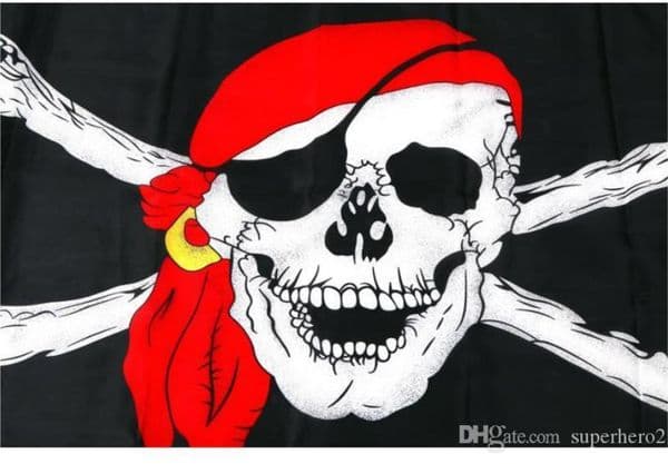 Jolly Roger Pirate Flag Cross bone Skull Banner Flags Bandana Polyester Halloween party bar club haunted mansion decor 3X5 ft event supplies