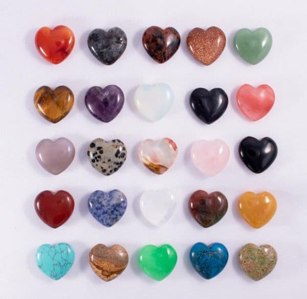 Natural Crystal Stone Party Favor Heart Shaped Gemstone Ornaments Yoga Crafts Decoration 25MM SN5527