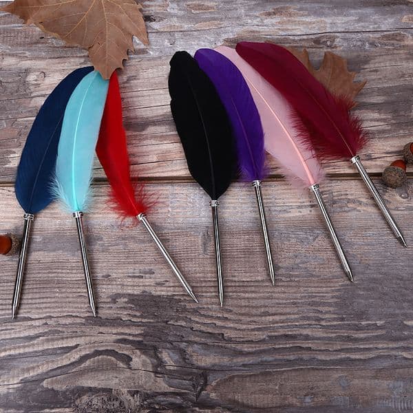 New Arrival Antique Quill Feather Pen Writing Ballpoint Pens Wedding Gift Quill Pen