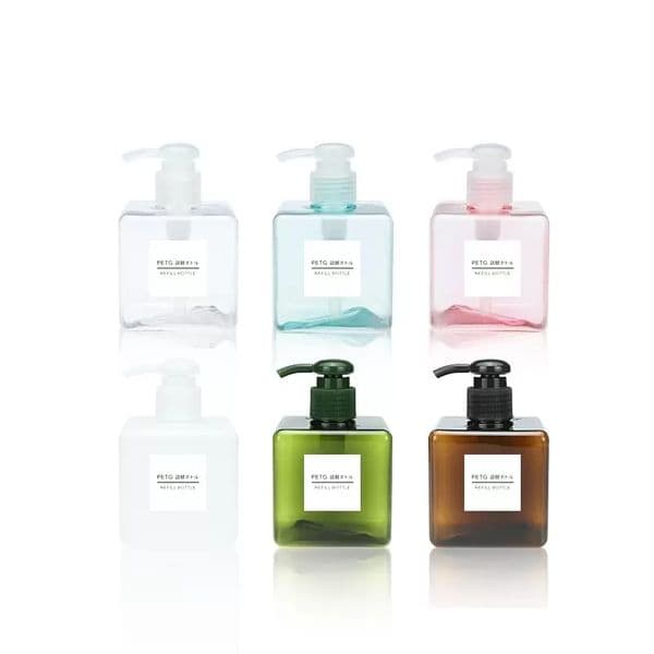 2022 new 250ml PETG Pump Square Lotion Bottles Shower Gel Hand Sanitizer Bottle Cosmetic Sub-Packing Plastic Bottle 6 Colors