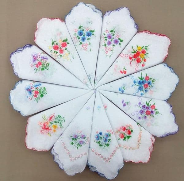 Cotton Handkerchief Floral Embroidered Fashion Women Handkerchiefs Flower Lady Hankies Mini SquareScarf Boutique Pocket Towel SN5379