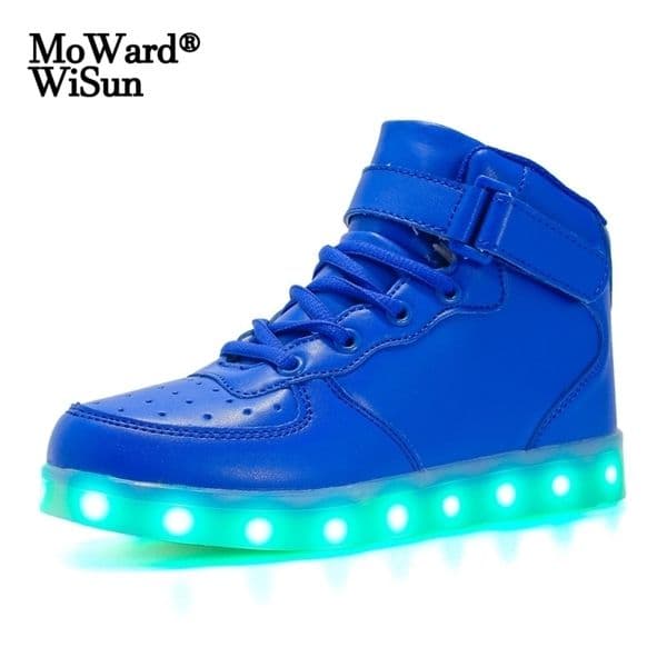 Size 25- LED Shoes for Kids Boys Girls Luminous Sneakers With Lights Glowing Led Slippers & Adult Feminino tenis 220125