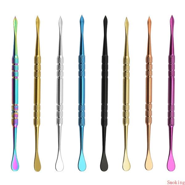 Stainless Steel SS Colorful Metal Dabbing Tool - 115mm Wax Dry Herb Carving Tool Candle 8 Colors