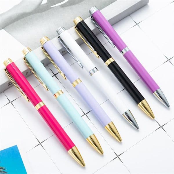 2022 new Metal Rotating Ballpoint Pen Colorful High quality Business Pens Student Teacher Office Writing Gift