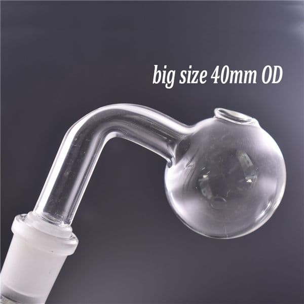 90 Degree Male Glass Oil Burner Pipe Thick 14mm 18mm Pyrex Clear Curve Oil Bowl Adapter for Smoking Water Bongs