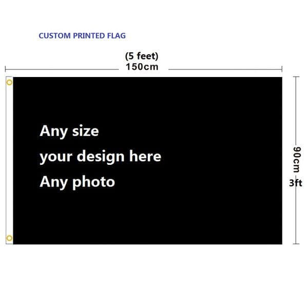 3x5 Feet Custom Flag and Banner Any Logo Color 100D Polyester Digital Printing w/ shaft cover Grommets