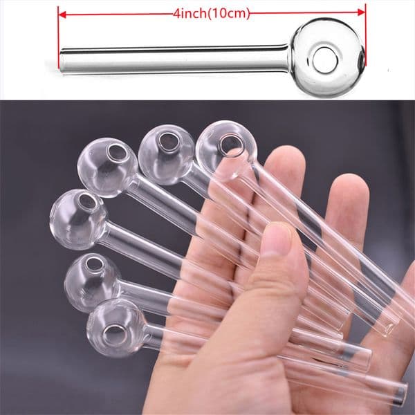 Thick pyrex smoking pipe 4inch cheap Glass Oil Burner Pipe Clear Tube Burning Pipes Transparent Tubes Nail Tips dhl free factory price