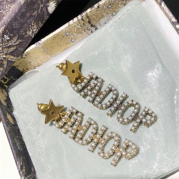 Luxury Jewelry Earring New Letter with Diamond Star High Version Brass 925 Silver Needle Earrings
