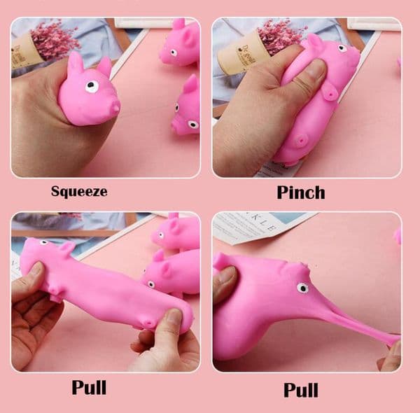 Funny Decompress and vent pink pig cute mini Squeeze toy pinch any shape of pigs to relieve boredom slow rebound