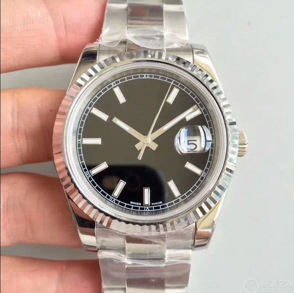 High Quality Classic Man Watch Date Clock mechanical Automatic Movement Stainless Steel Watches 41mm Black Face Hardlex Glass 178