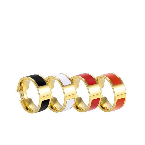 Designers 6MM Stainless Steel Band Ring Fashion Women Men Letter Rings Unisex Jewelry Accessories Holiday Gift Size 5-11