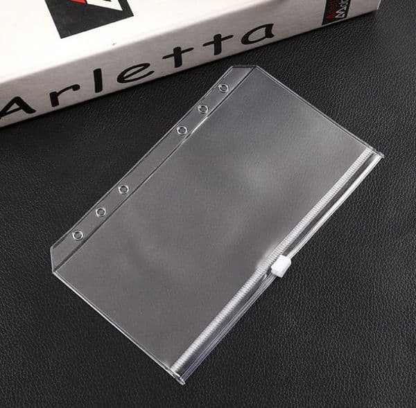 Filing Supplies A5 A6 Frosted Plastic Binder Inserts 6 Holes Zipper Bags PVC Notebook Pockects Clear Cash Envelopes Storage Folders Suitable for Binders SN4238