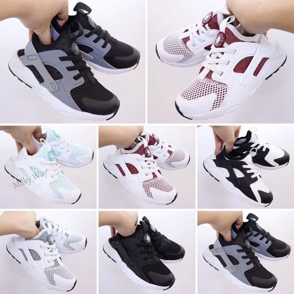 Chritmas Gift Kids huarache Sneakers Shoes For Boys Girl Authentic All White Childrens Trainers Huaraches Sport Running Shoe