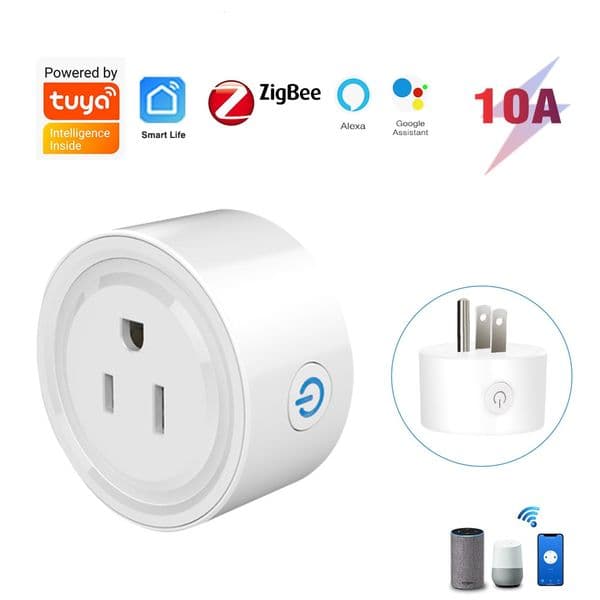 US Mini Smart Power Plugs Works with Alexa and Google Home, Wireless WiFi Outlet Socket Remote Control Timer Function 10A 16A option