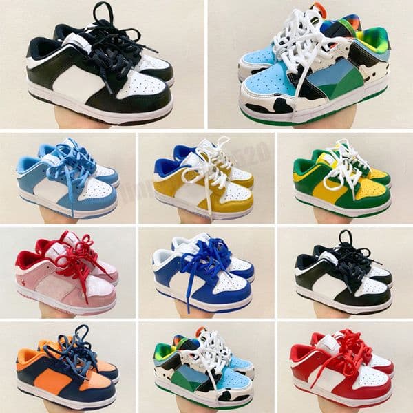 Kids SB Skateboard Shoes Orange Dairy Cow john's Black White Brazil Coast Syracuse Boys girl Toddler Sports Trainer 26-35