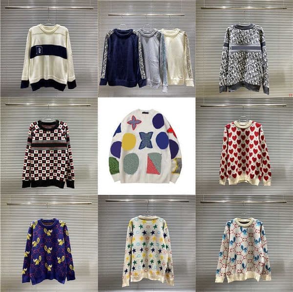 popular09 Winter Couple Designer Sweaters Autumn Letter Jacquard Crew Neck Knitted Pullover Men Women Sweater Unisex 10 Styles