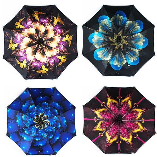 Flower Umbrella floral Outdoor Travel Portable Rain Sun protection Umbrellas three fold folding umbrella party favor