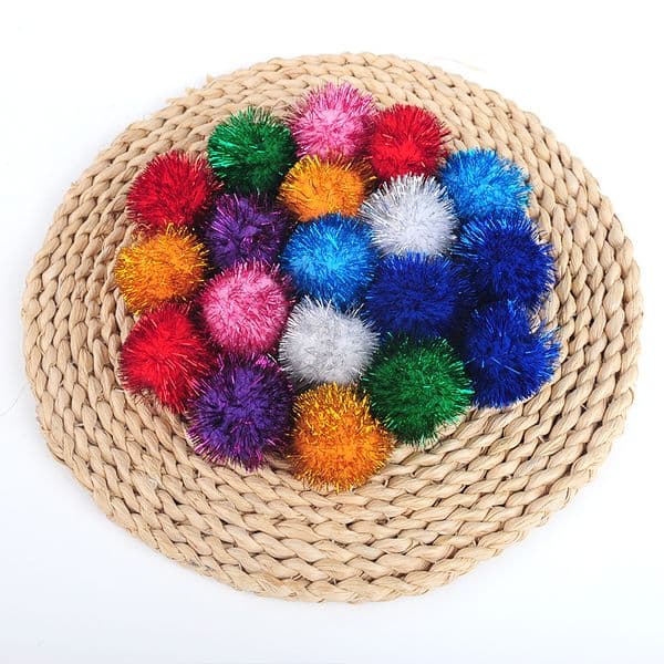 Cat Toy 5cm Ball Sparkling Small Balls Pet funny Toys Cats supplies Random Color 80Pcs per lot DH8636