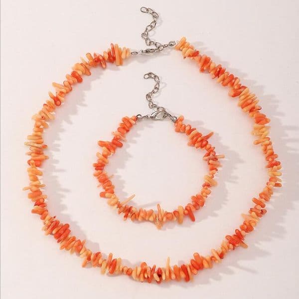 Natural simple broken shells necklaces bracelets jewelry sets GSFS012 fashion women gift Bracelet Necklace set