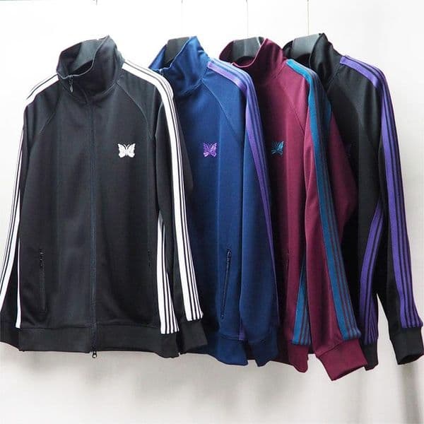 Mens Jackets Butterfly Embroidery Needles AWGE Men Women 1 1 Casual Stripes Coat 2021 Fashion Streetwear