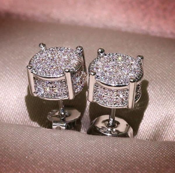 Men Womens Ins Fashion Shine Crystal Earrings Gold Sier Plated MINI Bling Dia CZ zircon Earring aretes brincos ear rings earings Jewelry
