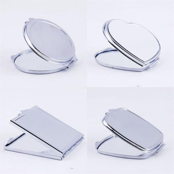 DIY Makeup Mirrors Iron 2 Face Sublimation Blank Plated Aluminum Sheet Girl Gift Cosmetic Compact Mirror Portable Decoration#395