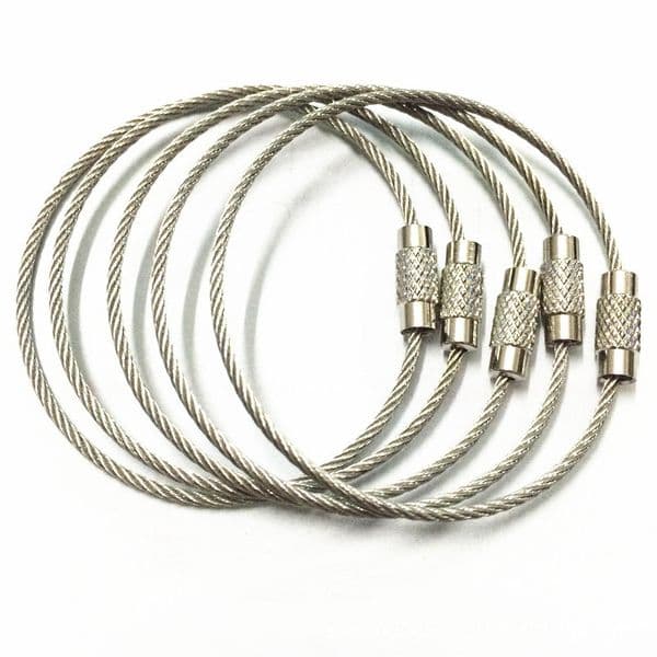 Stainless Steel Tool Parts Wire Keychain rope key Chain Carabiner Cable Keyring for Outdoor Hiking DH5855