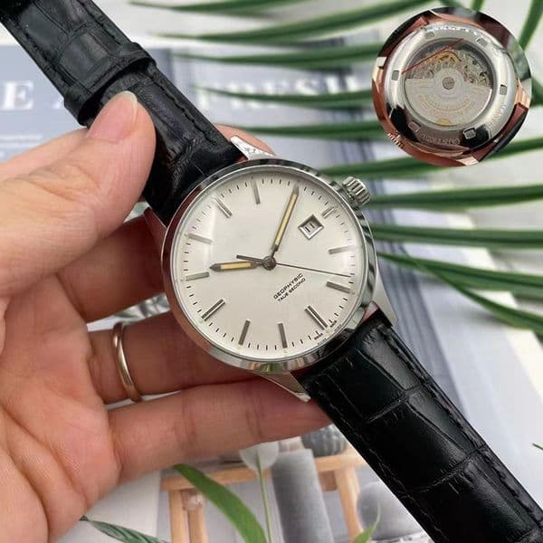 High quality mens watch leather strap stainless steel case 2813 movement automatic mechanical wristwatch men's watches