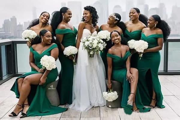 2021 New Dark Green Bridesmaid Dresses Off The Shoulder Sexy Side Split Maid Of Honor Wedding Guest Gown Formal Evening Dresses