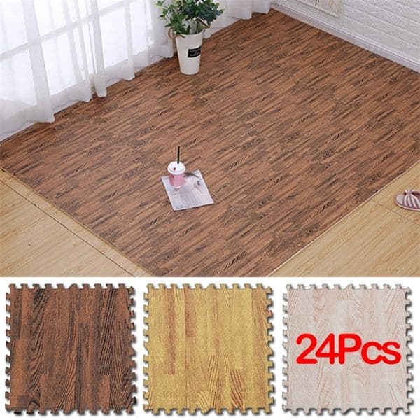 Wood Grain Puzzle Mat Baby Foam Play Splicing Bedroom Thicken Soft Modern Floor Kids Rug Living Room Crawling Carpet